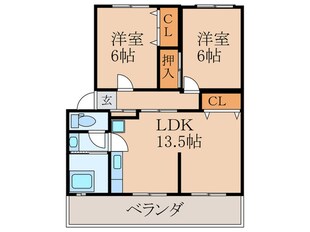 グリーンハイツうえだの物件間取画像